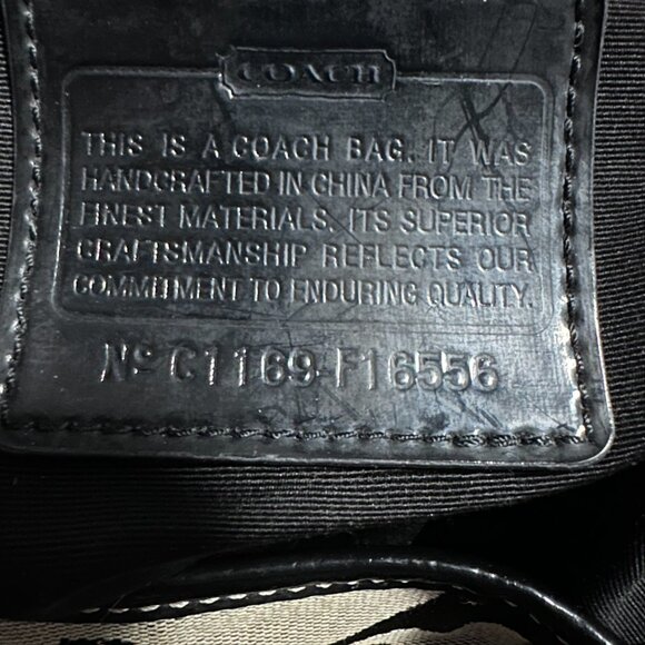 COACH DAISY POPPY BLACK AND GRAY BACKPACK SIGNATURE MONOGRAM - Picture 3 of 5